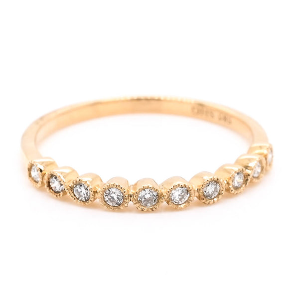 graziella 14KT Yellow Gold 0.15CTW Diamond Wedding Band