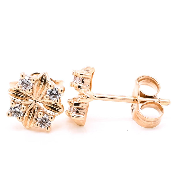 graziella 14KT Yellow Gold 0.16CTW Diamond Stud Earrings