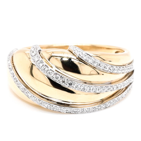 graziella 14KT Yellow Gold 0.17CTW Diamond Celebration Ring