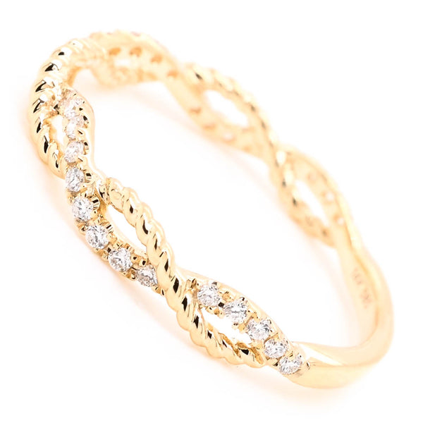 Graziella 14KT Yellow Gold 0.17CTW Diamond Wedding Band