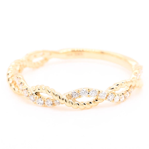 graziella 14KT Yellow Gold 0.17CTW Diamond Wedding Band