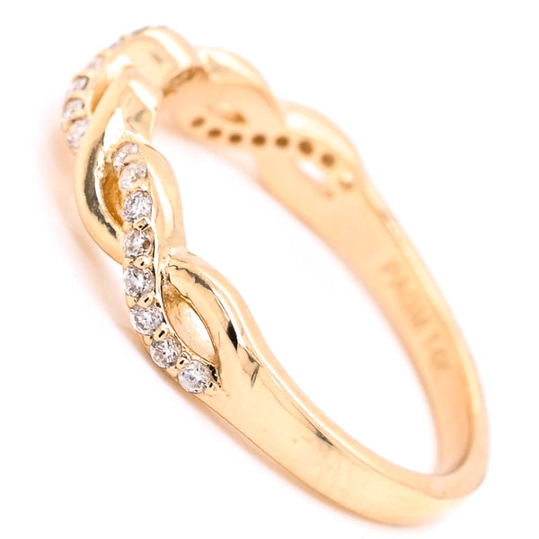 Graziella 14KT Yellow Gold 0.18CTW Diamond Infinity Ring