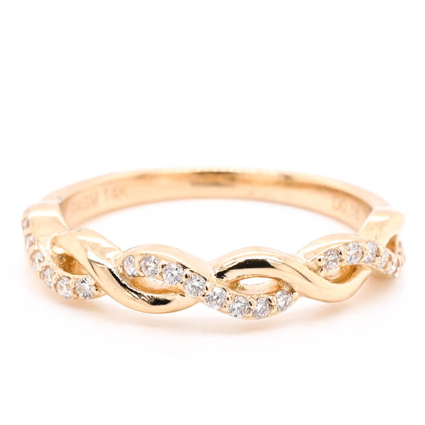 graziella 14KT Yellow Gold 0.18CTW Diamond Infinity Ring