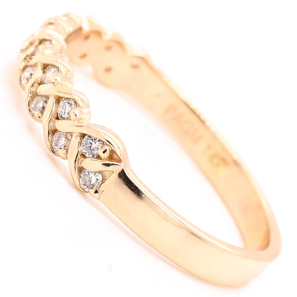 Graziella 14KT Yellow Gold 0.18CTW Diamond Wedding Band