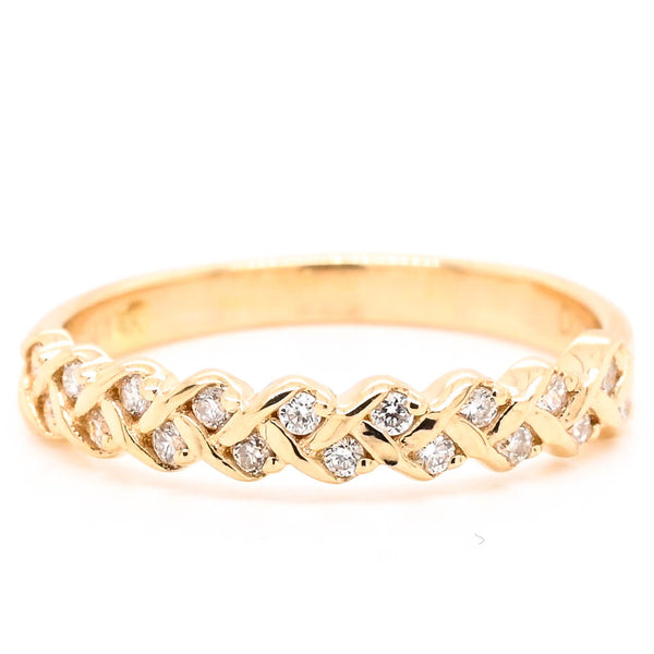 graziella 14KT Yellow Gold 0.18CTW Diamond Wedding Band