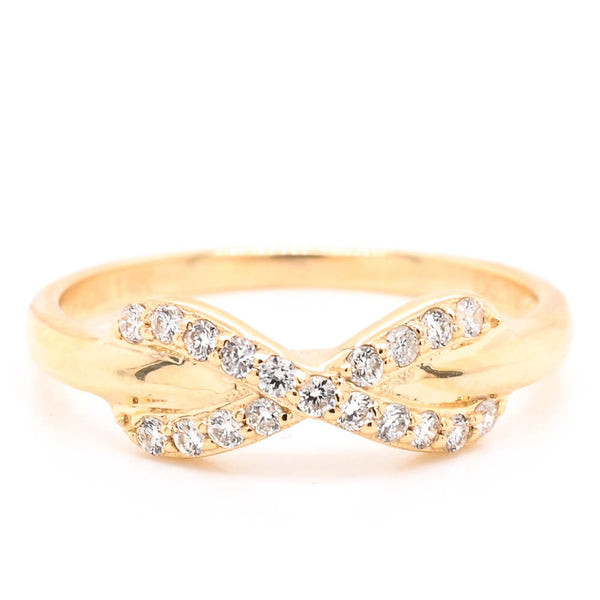 Graziella 14KT Yellow Gold 0.19CTW Diamond Infinity Ring