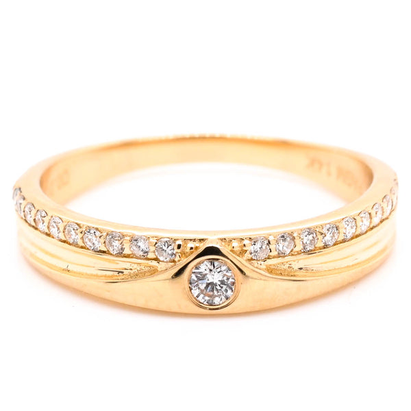 graziella 14KT Yellow Gold 0.20CTW Diamond Wedding Band