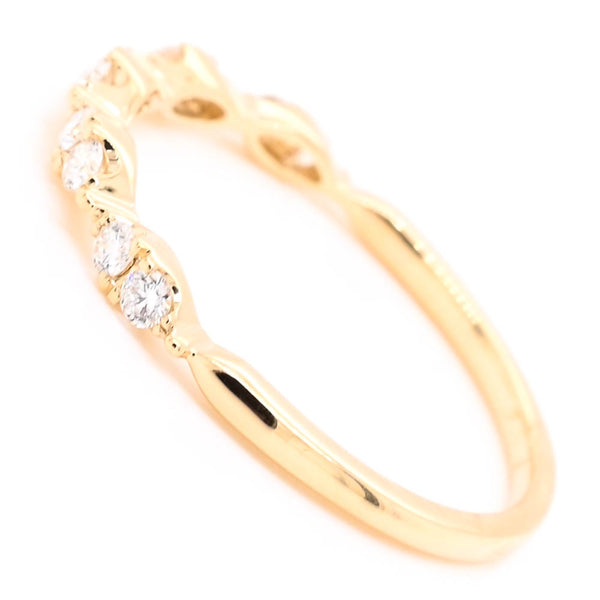 Graziella 14KT Yellow Gold 0.21CTW Diamond Wedding Band