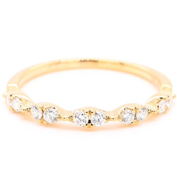 graziella 14KT Yellow Gold 0.21CTW Diamond Wedding Band