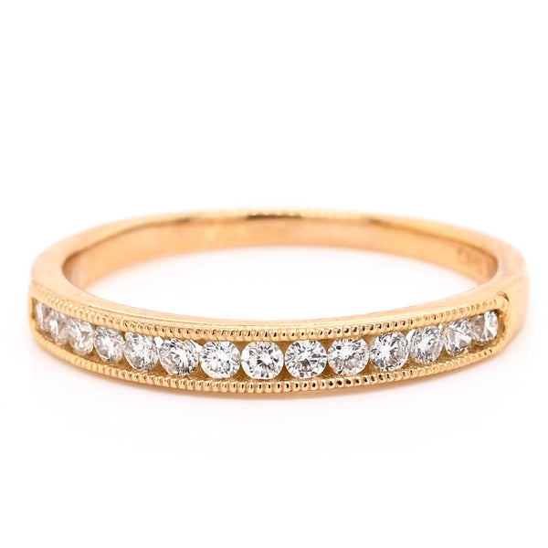 graziella 14KT Yellow Gold 0.23CTW Diamond Channel Set Wedding Band