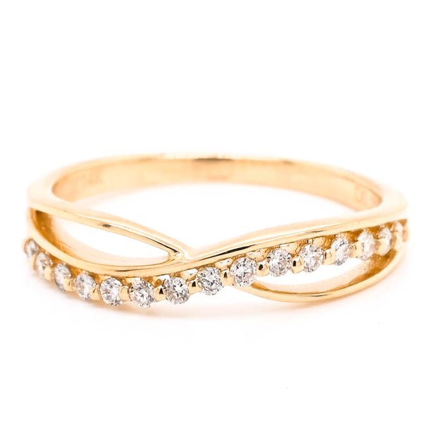 Graziella 14KT Yellow Gold 0.23CTW Diamond Infinity Ring