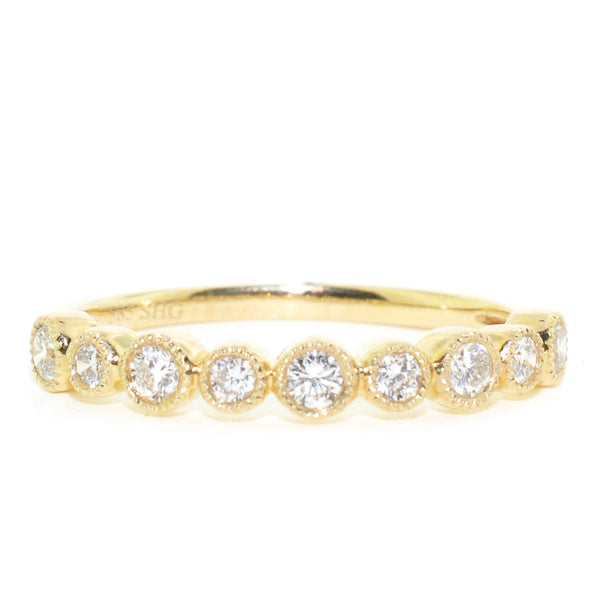 graziella 14KT Yellow Gold 0.32CTW Diamond Wedding Band. Band Width: 1.7MM