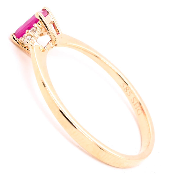 Graziella 14KT Yellow Gold 0.33CT Ruby And Diamond Ring