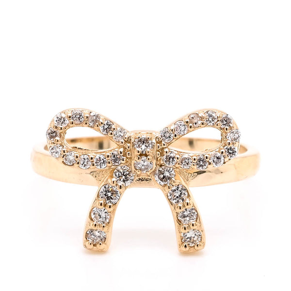 graziella 14KT Yellow Gold 0.34CTW Diamond Bow Ring