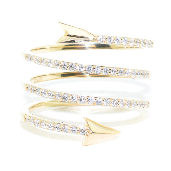 graziella 14KT Yellow Gold 0.35CTW Diamond Arrow Ring