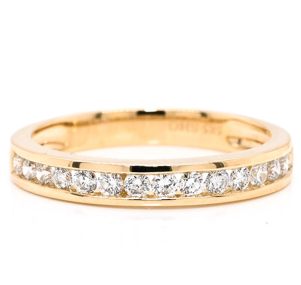 graziella 14KT Yellow Gold 0.35CTW Diamond Chanel Set Wedding Band