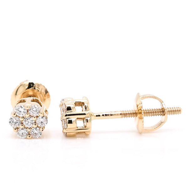 graziella 14KT Yellow Gold 0.35CTW Diamond Cluster Earrings