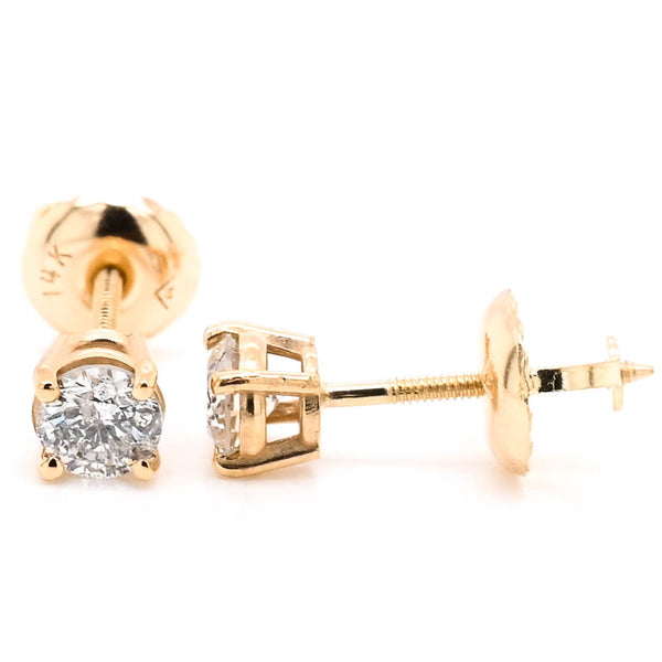 graziella 14KT Yellow Gold 0.36CTW Round Brilliant Diamond Stud Earrings