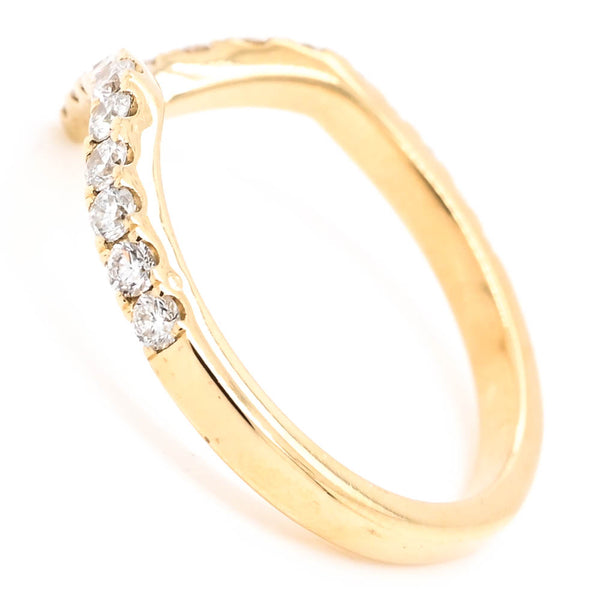 Graziella 14KT Yellow Gold 0.42CTW SI-I1 F-G Colour Diamond Chevron Ring