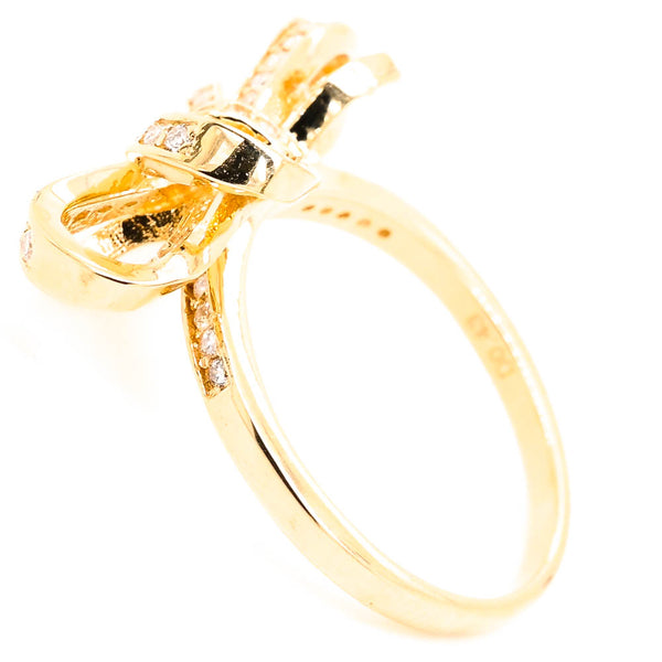 Graziella 14KT Yellow Gold 0.43CTW Diamond Bow Ring