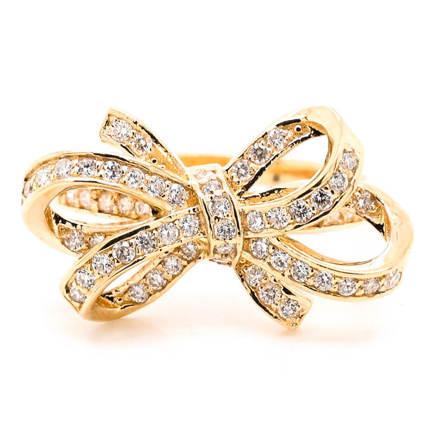 graziella 14KT Yellow Gold 0.43CTW Diamond Bow Ring