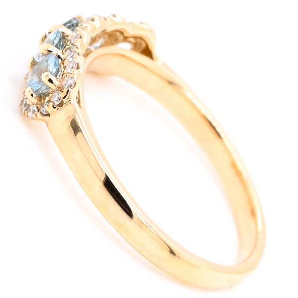 Graziella 14KT Yellow Gold 0.45CTW Aquamarine & Diamond Ring