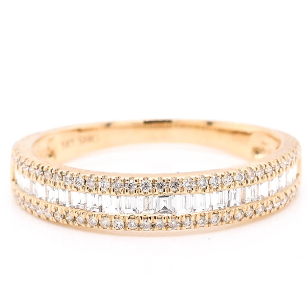 graziella 14KT Yellow Gold 0.45CTW Round and Baguettes Diamond Band