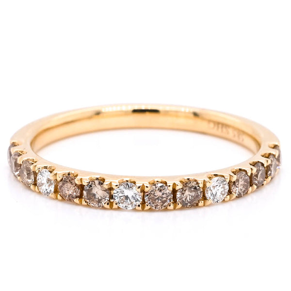 graziella 14KT Yellow Gold 0.45CTW White & Brown Diamond Ring
