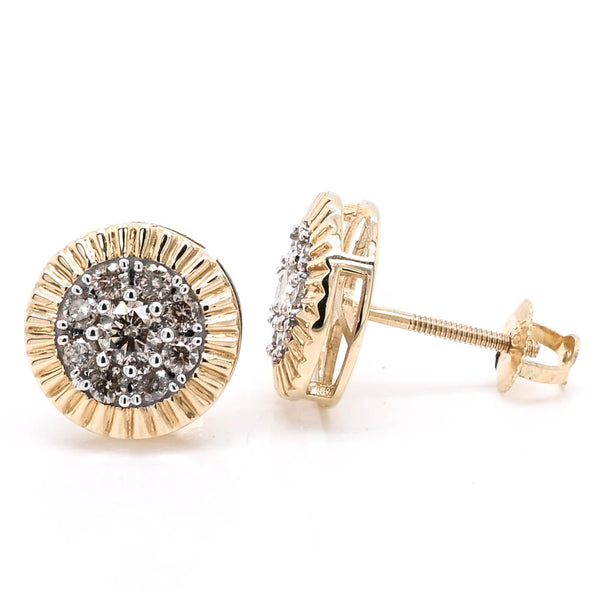 graziella 14KT Yellow Gold 0.50CTW LAB Grown Diamond Cluster Earrings