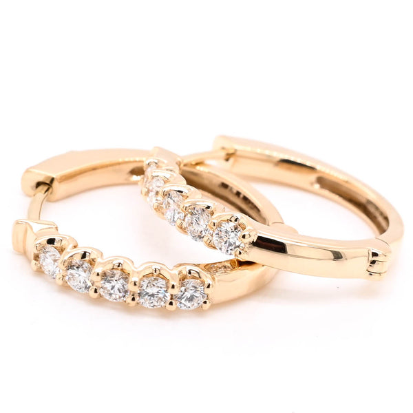 graziella 14KT Yellow Gold 0.50CTW Lab Grown Diamond Hoop Earrings