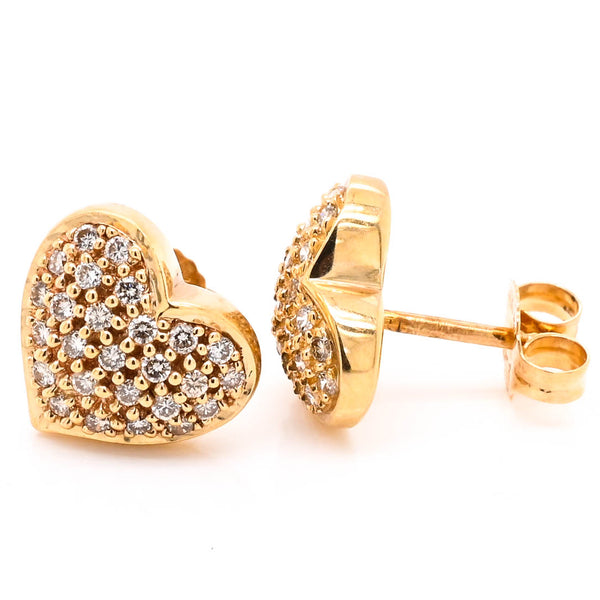 graziella 14KT Yellow Gold 0.60CTW CTW Stud Style Backing Diamond Earrings