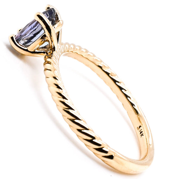 Graziella 14KT Yellow Gold 0.80CT Oval Shape Tanzanite Ring