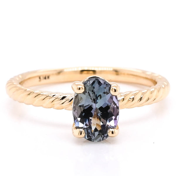 graziella 14KT Yellow Gold 0.80CT Oval shape Tanzanite Ring