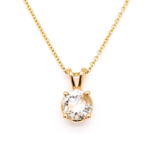 graziella 14KT Yellow Gold 1.04CT Round Brilliant Diamond Solitaire Pendant