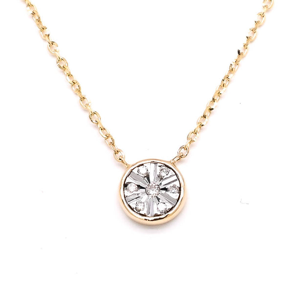 graziella 14KT Yellow Gold 18" 0.04CT Diamond Necklace