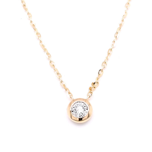 graziella 14kt Yellow Gold 18" 0.04CTW Diamond Necklace