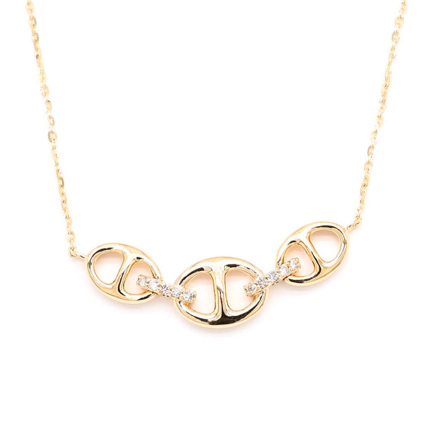 graziella 14KT Yellow Gold 18" 0.05CTW Diamond Necklace