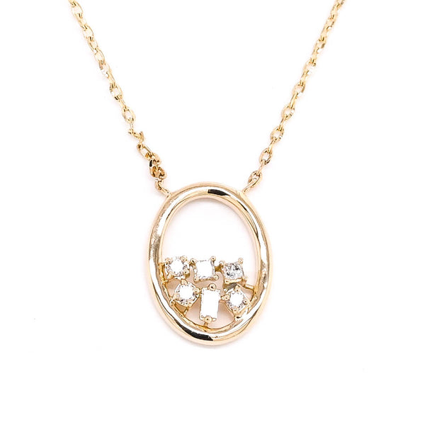 graziella 14KT Yellow Gold 18" 0.08CTW Diamond Necklace