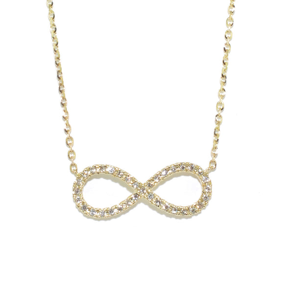 graziella 14KT Yellow Gold 18" 0.09CTW Diamond Infinity Necklace