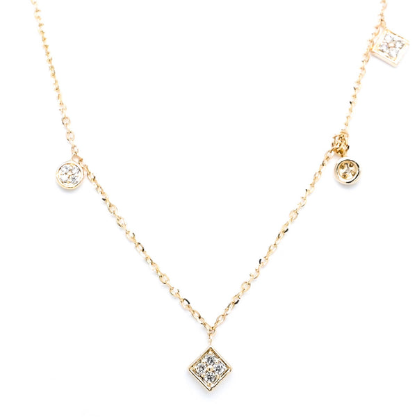 graziella 14KT Yellow Gold 18" 0.15CTW Circle of Love Diamond Necklace