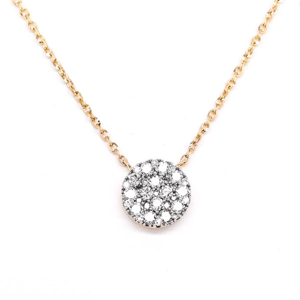 graziella 14KT Yellow Gold 18" 0.26CTW Diamond Disc Necklace