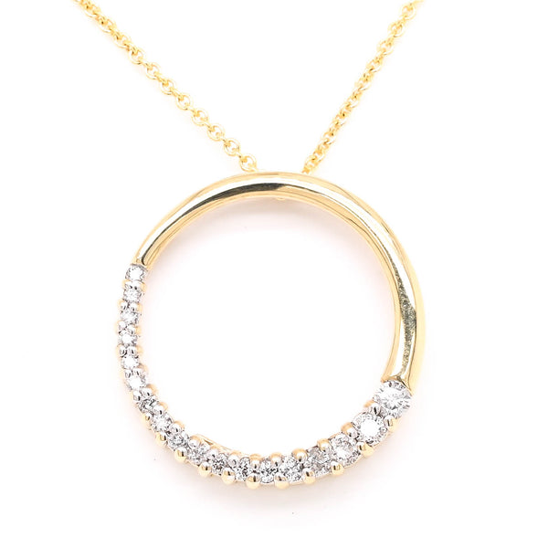 graziella 14KT Yellow Gold 18" 0.28CTW Diamond Circle of Life Necklace