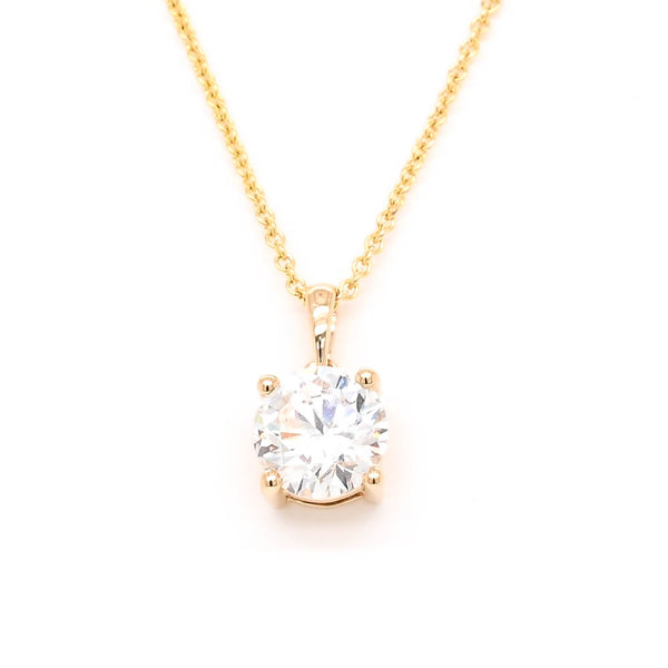 graziella 14KT Yellow Gold 18" 1.42CT Round Brilliant Lab Grown Diamond Solitaire Necklace