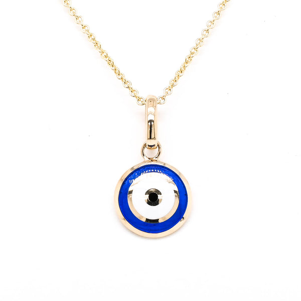 graziella 14KT Yellow Gold 18" 10MM Evil Eye Necklace