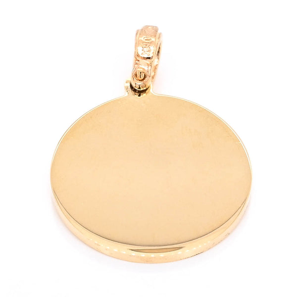 graziella 14KT Yellow Gold 18mm Round Disc Pendants