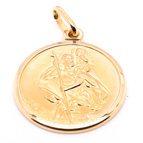 graziella 14KT Yellow Gold 18mm Saint Christopher Pendant