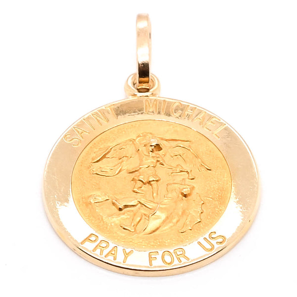 graziella 14KT Yellow Gold 18mm Saint Michael Pendant