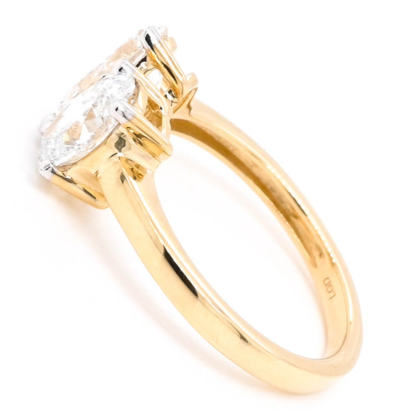 Graziella 14KT Yellow Gold 2.00CTW Pear & Oval Shape Lab Grown Diamond Ring