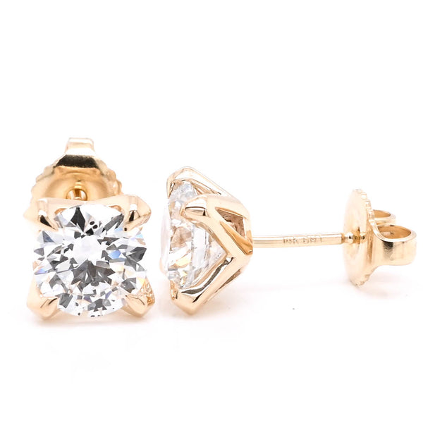 graziella 14KT Yellow Gold 2.00CTWRound Brilliant Lab Grown Diamond Stud Earrings