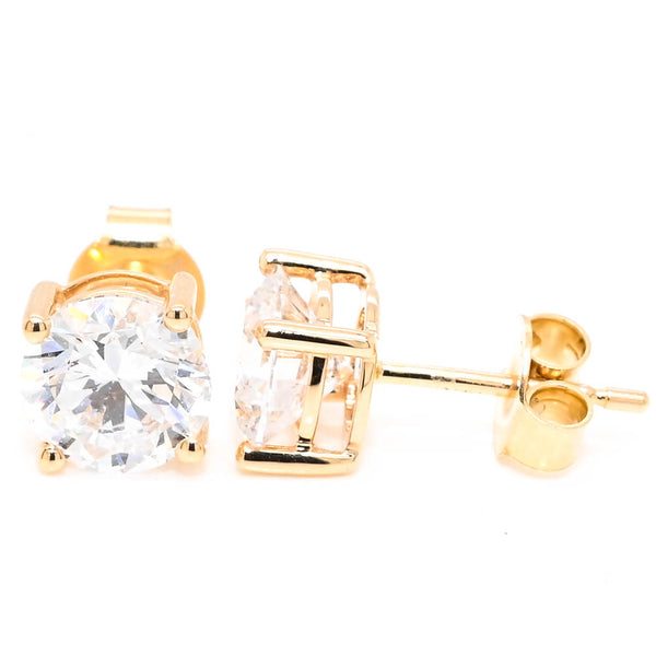 graziella 14KT Yellow Gold 2.32CTW VS D-E Colour Round Brilliant Lab Grown Diamond Stud Earrings